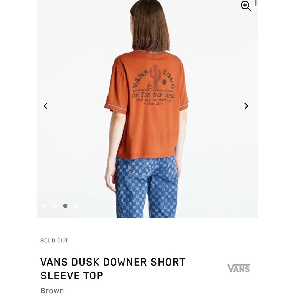 Vans Dusk Downer Graphic Button Up Shirt Brown Skater Grunge 90s VN00076CCKN XL